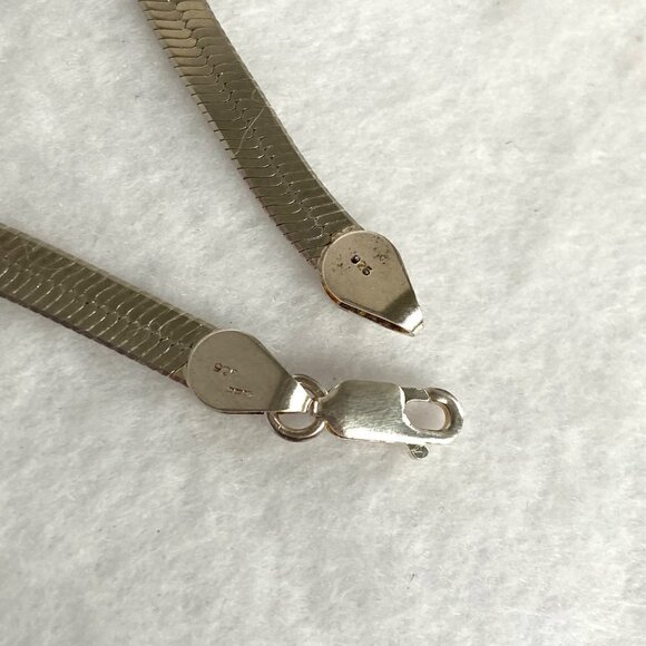 Sterling Silver 925 TJC 5MM Polished Flat Herringbone Chain Necklace 18" 14g - Picture 9 of 16